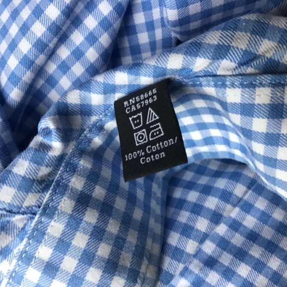 Nordstrom blue checkered dress cotton shirt Sz 1 8 made in Vietnam 🇻🇳 - Picture 9 of 13